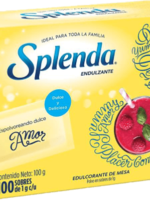 Endulzante sin calorías, caja con 100 sobres.