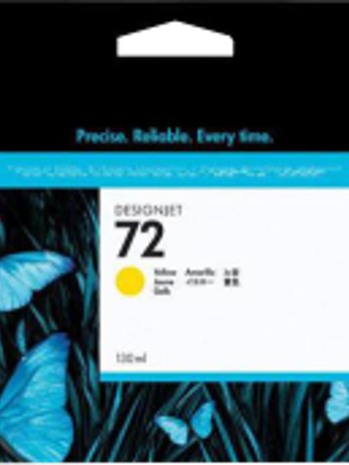 Cartucho de tinta color amarilla HP 72 ink cartridge con 130 ml. 1