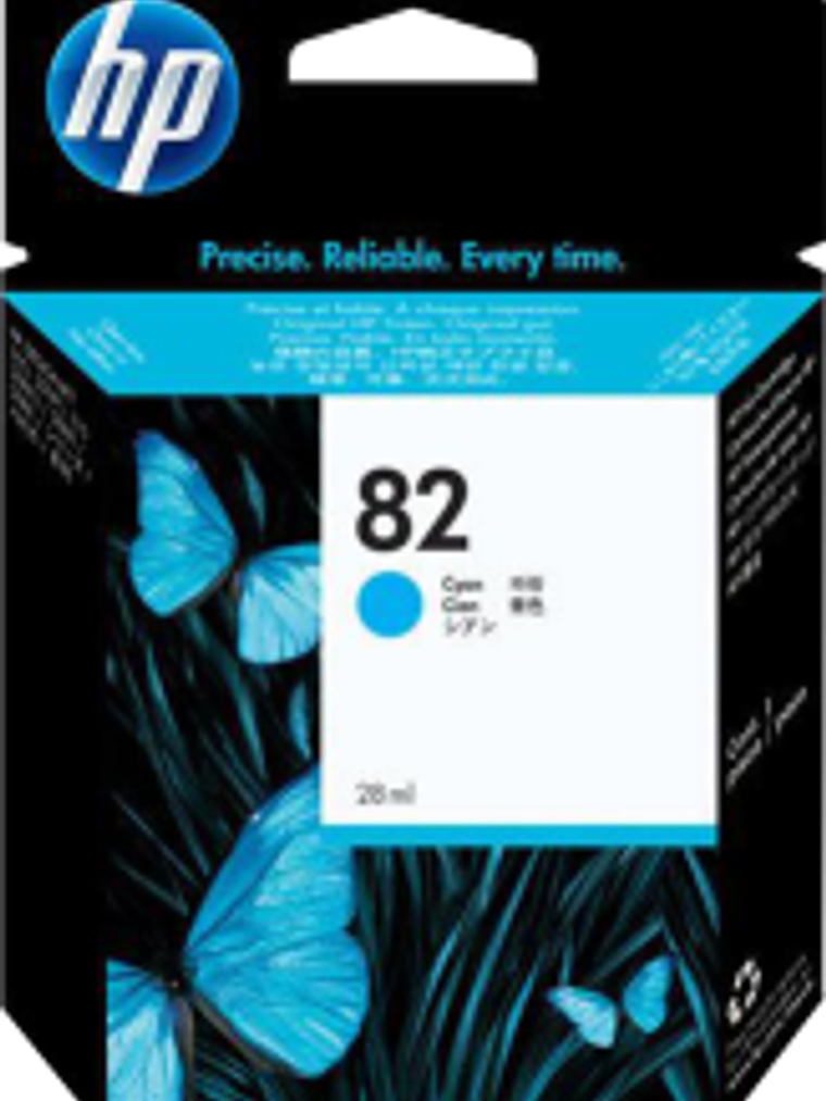Cartucho de tinta color Cyan No.82 H.P.designjet series 500, 800 1