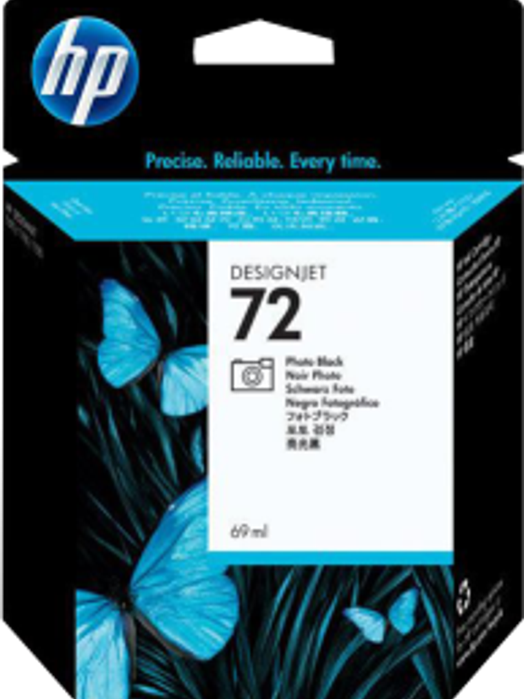 Cartucho de tinta HP 72 fotográfico, color negro. 1