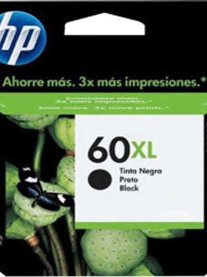 Cartucho de tinta color negro HP 60XL para DeskJet D2530, D2560, F4280