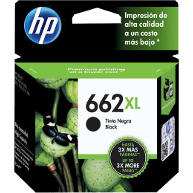 Cartucho de tinta color negro HP 662 XL