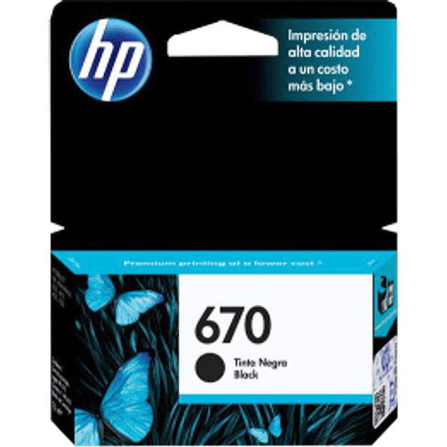 Cartucho de tinta color negro HP670, para impresoras HP 5525-4615-4625-3525