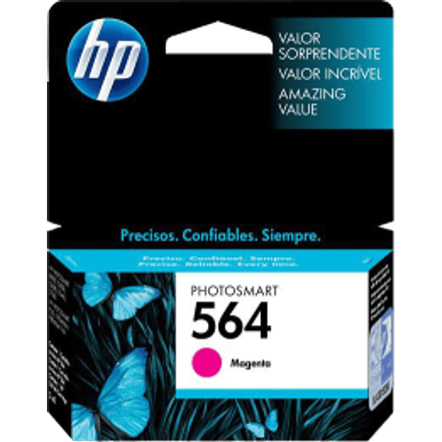 Cartucho de tinta color Magenta HP 564 rendimiento 300 páginas.