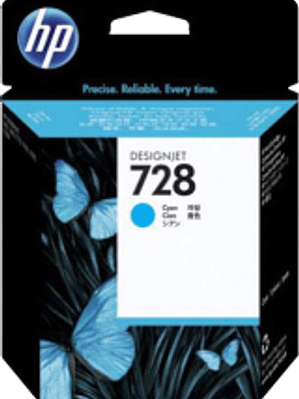 Cartucho de tinta color Cyan HP 728 con 40 ml designjet ink cartridge