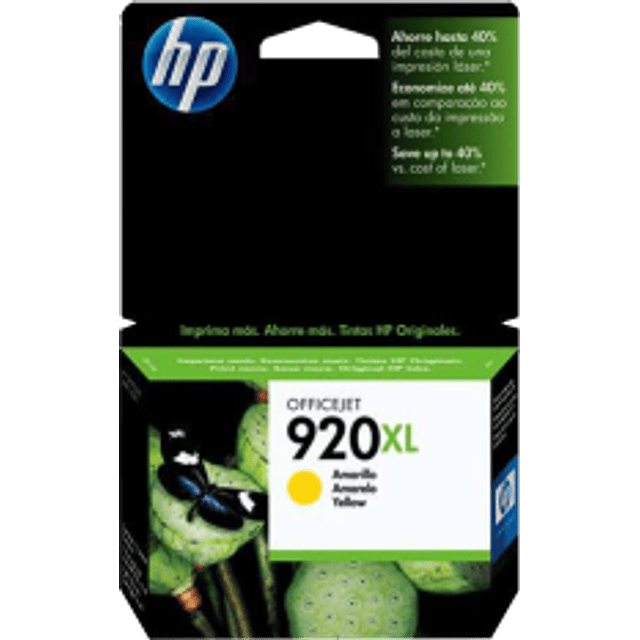 Cartucho de tinta color Yellow HP 920XL Office jet ink cartrid.