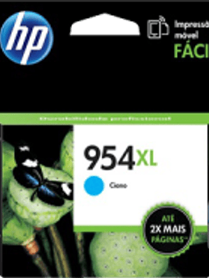 Cartucho de tinta color Cyan HP 954XL de alto formato, rendimiento 1600 páginas.