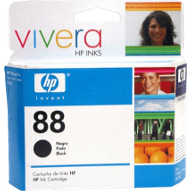 Cartucho de tinta color negra HP 88