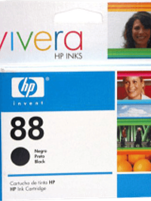 Cartucho de tinta color negra HP 88