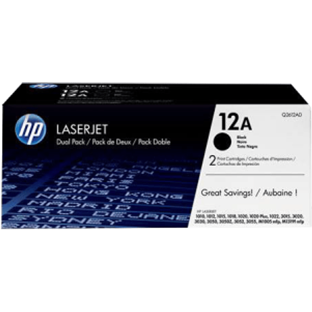 Tóner de tinta para LaserJet color negro HP 12A