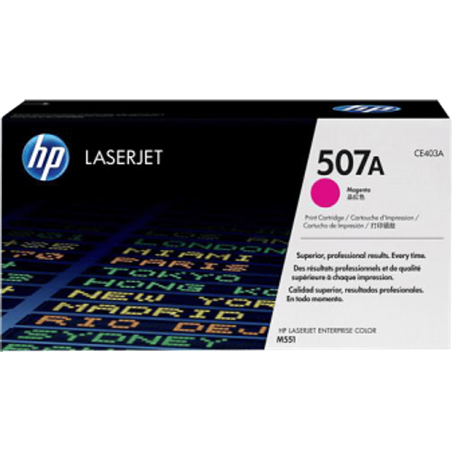 Tóner de tinta color Magenta HP CE403A para impresora LaserJet M551