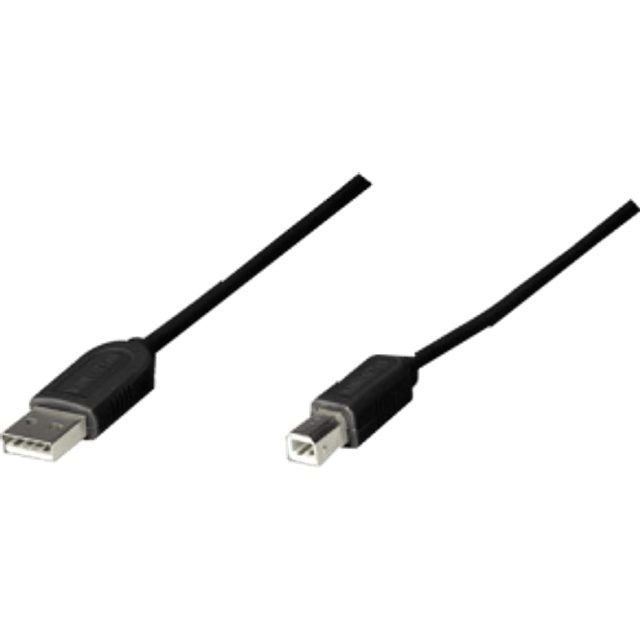 Cable USB A-/B de 1.8 metros, color negro.