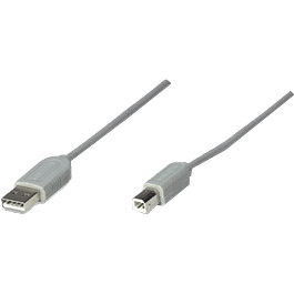 Cable USB A/B 4.5 metros color Gris.