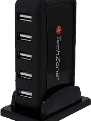 Hub USBTZ17HUB01, USB, color negro, de 7 puertos