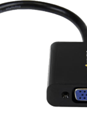 Adaptador VGA a HDMI, USB, macho/hembra, color negro