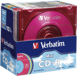  CD-R  Pocket 185 MB - 21 minutos Colors 10pk Slim Case. 