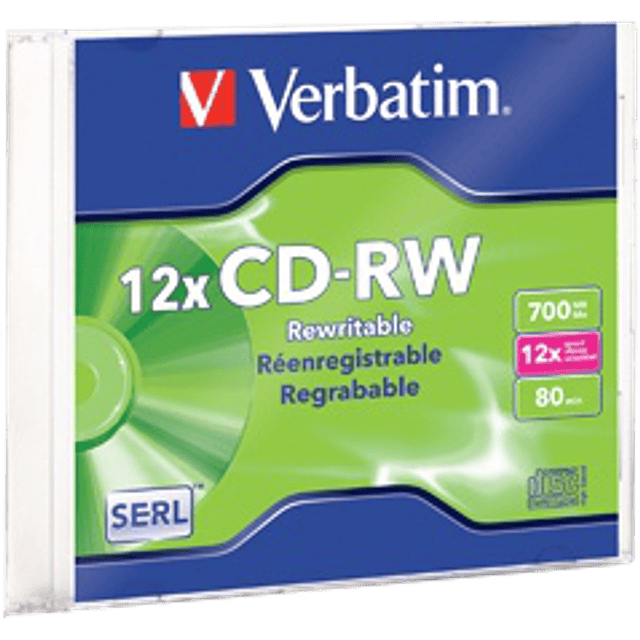 CD-RW Slim case 700mb -80 min, 12x.