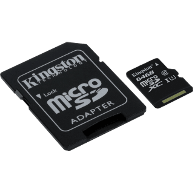 Memoria Micro SD clase 10 de 64GB con adaptador