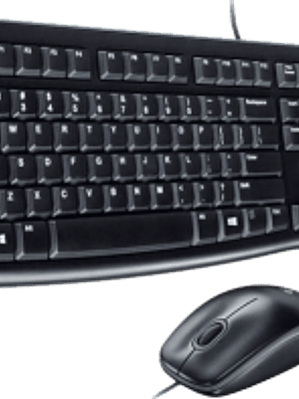 Kit Teclado y Mouse MK120, conexión USB, color negro.