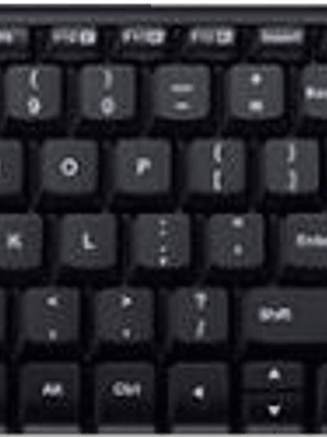 Kit de Teclado y Mouse inalámbrico MK220, estándar, color negro.