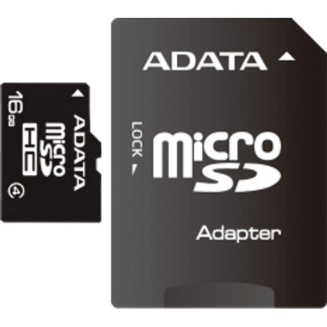 Memoria Micro SD 16 gb Clase 4 con Adaptador