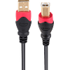 Cable élite USB a USB tipo B de 7,2 metros reforzado, con conectores dorados.