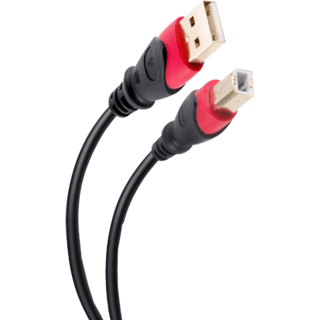 Cable élite USB a USB tipo B de 7,2 metros reforzado, con conectores dorados.