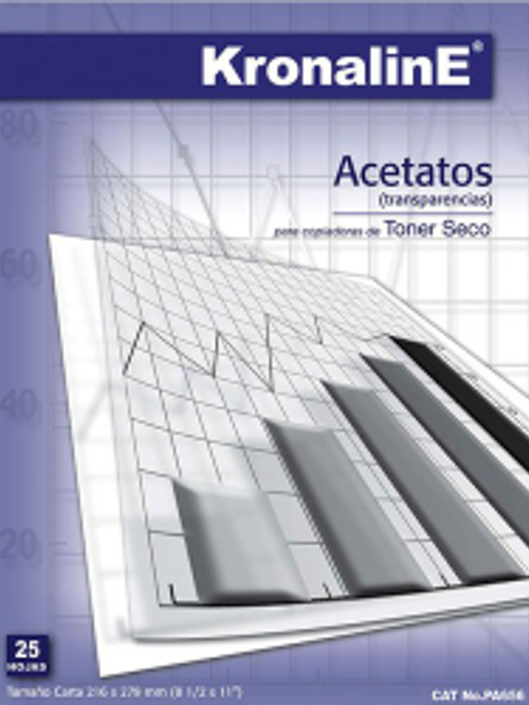 Acetato tamaño carta, caja con 25 hojas.  1
