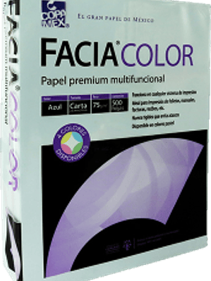 Hojas color azul tamaño carta, paquete de 500 hojas.