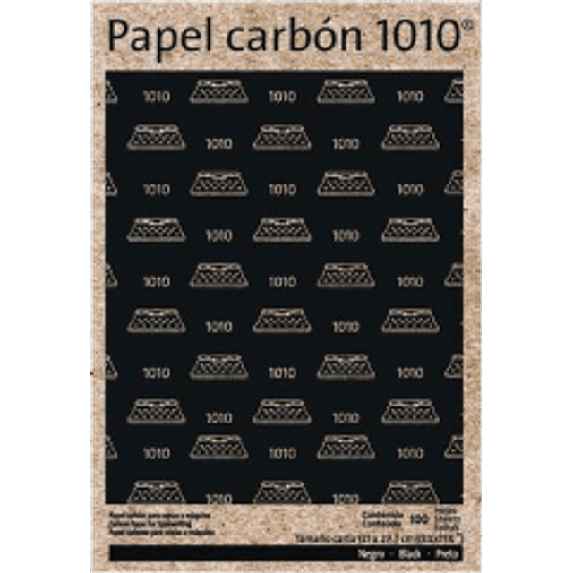 Papel carbón tamaño carta color negro, paquete con 100 hojas