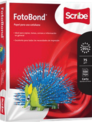 Papel bond carta de 95% de blancura, paquete de 500 hojas