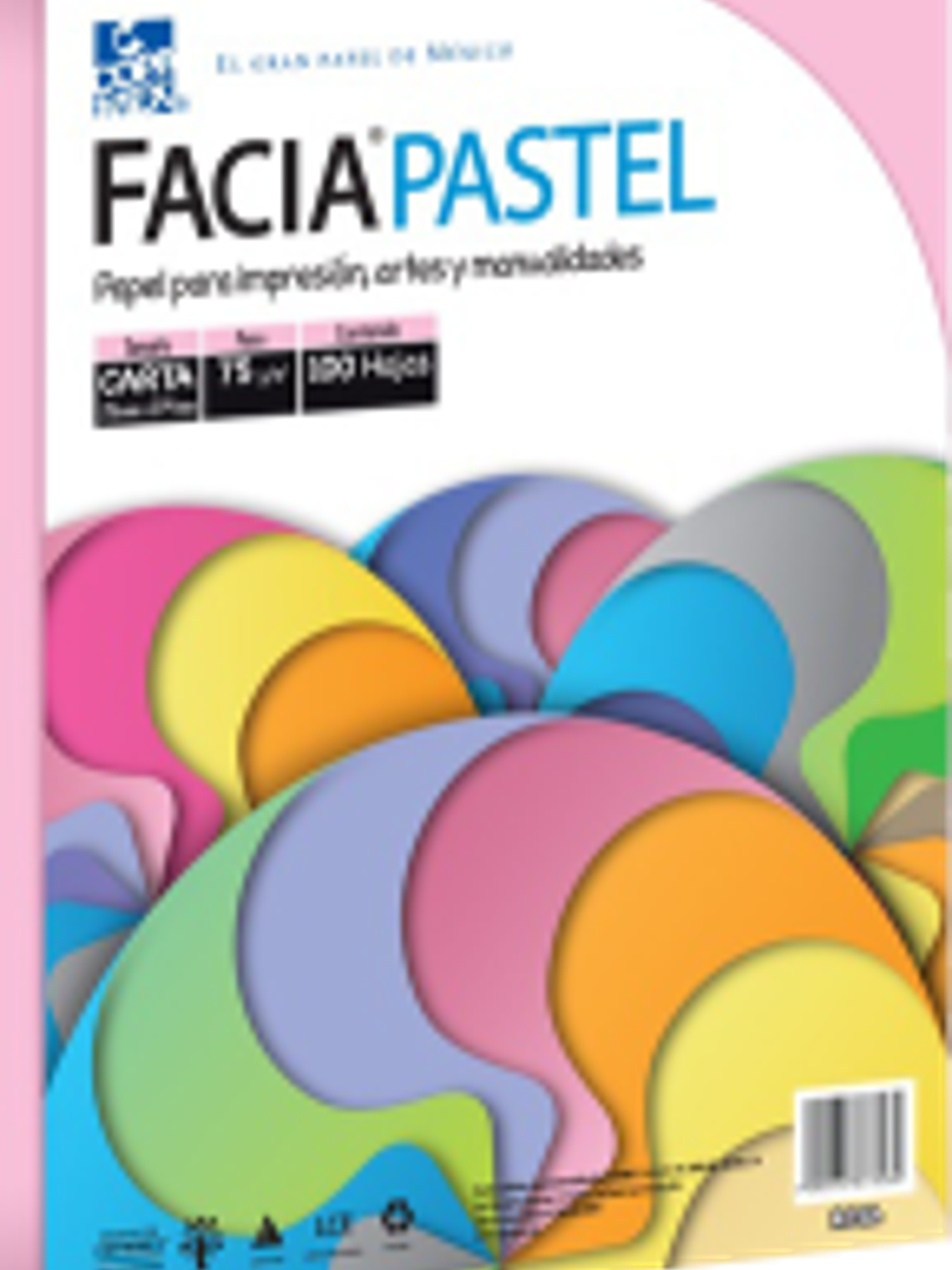 Facia color rosa cereza tamaño carta, paquete con 100 hojas 1