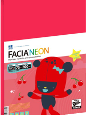 Papel de color rojo tamaño carta, paquete de 100 hojas.