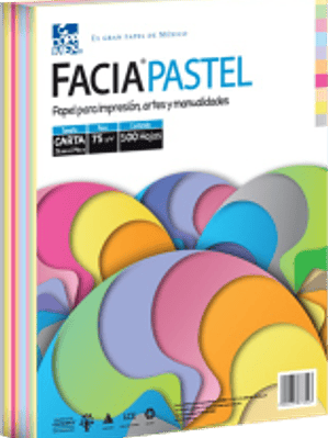 Papel pastel tamaño carta 75 gramos, con 1 paquete de 500 hojas en 10 colores mix