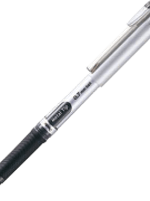 Bolígrafo color negro punto fino de 0.7 mm de tinta gel liquida.