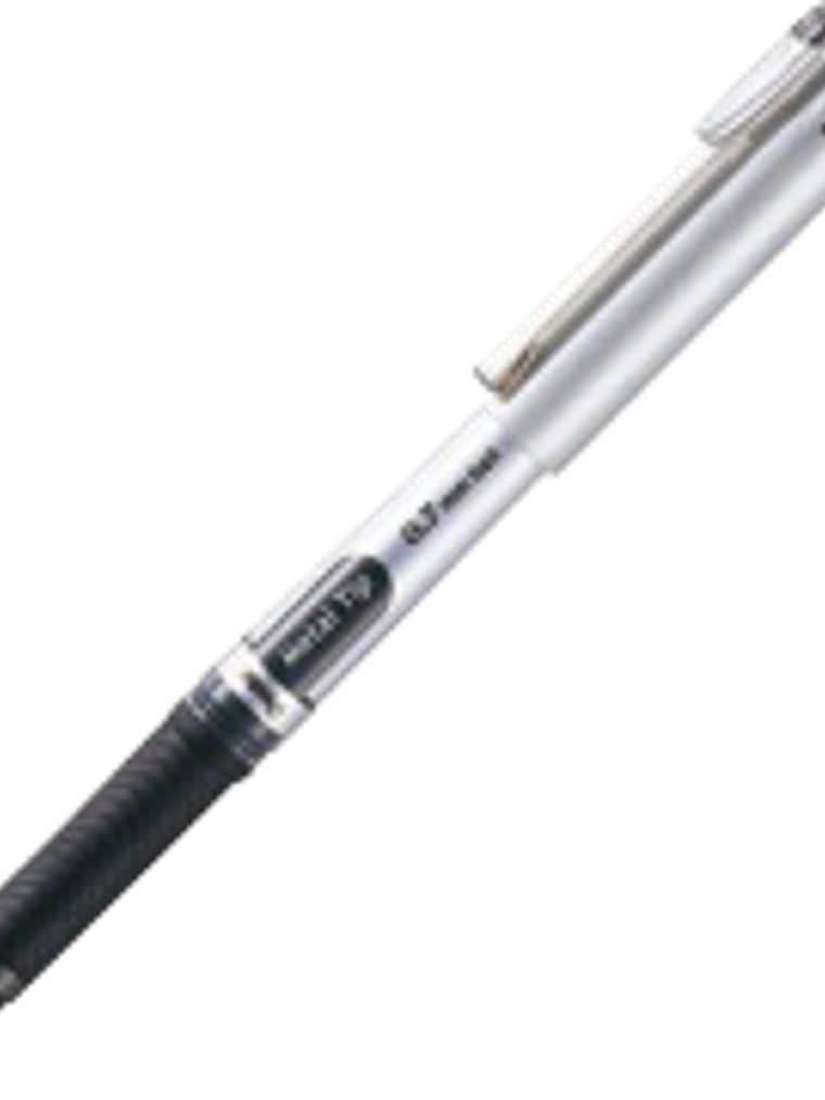 Bolígrafo color negro punto fino de 0.7 mm de tinta gel liquida. 1