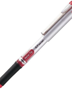Bolígrafo color rojo punto fino de 0.7 mm, de tinta gel, Energel.