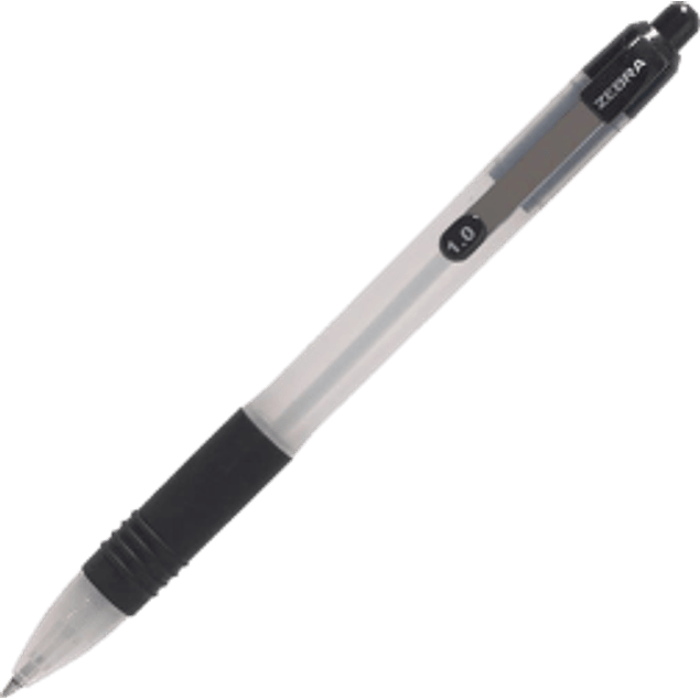 Bolígrafo retráctil mediano 1.0 mm negro con grip