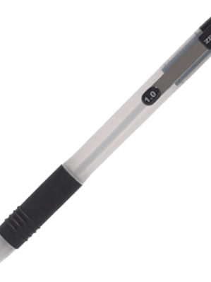 Bolígrafo retráctil mediano 1.0 mm negro con grip