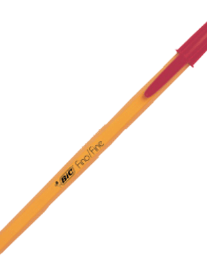 Bolígrafo punto fino, color rojo.