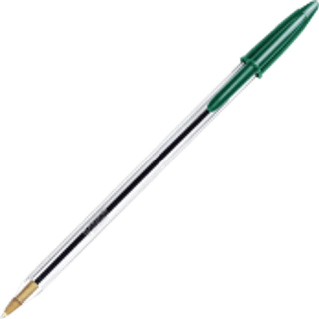 Bolígrafo punto mediano, color verde.