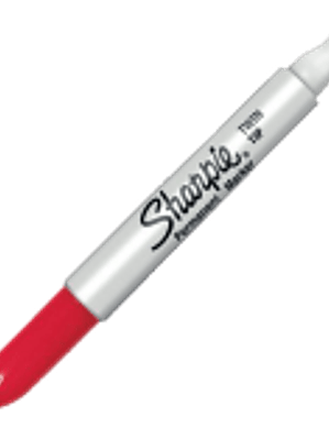 Marcador permanente de 2 puntas fino y ultra fino color rojo. 