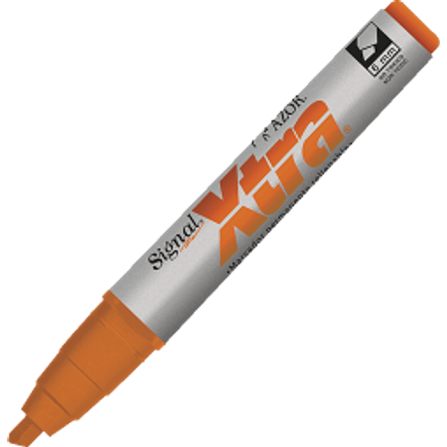 Marcador permanente color naranja, punta cincel,  Signal Xtra