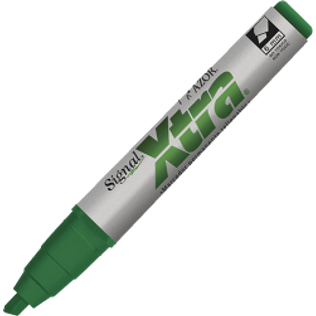Marcador permanente color verde Signal X-tra 