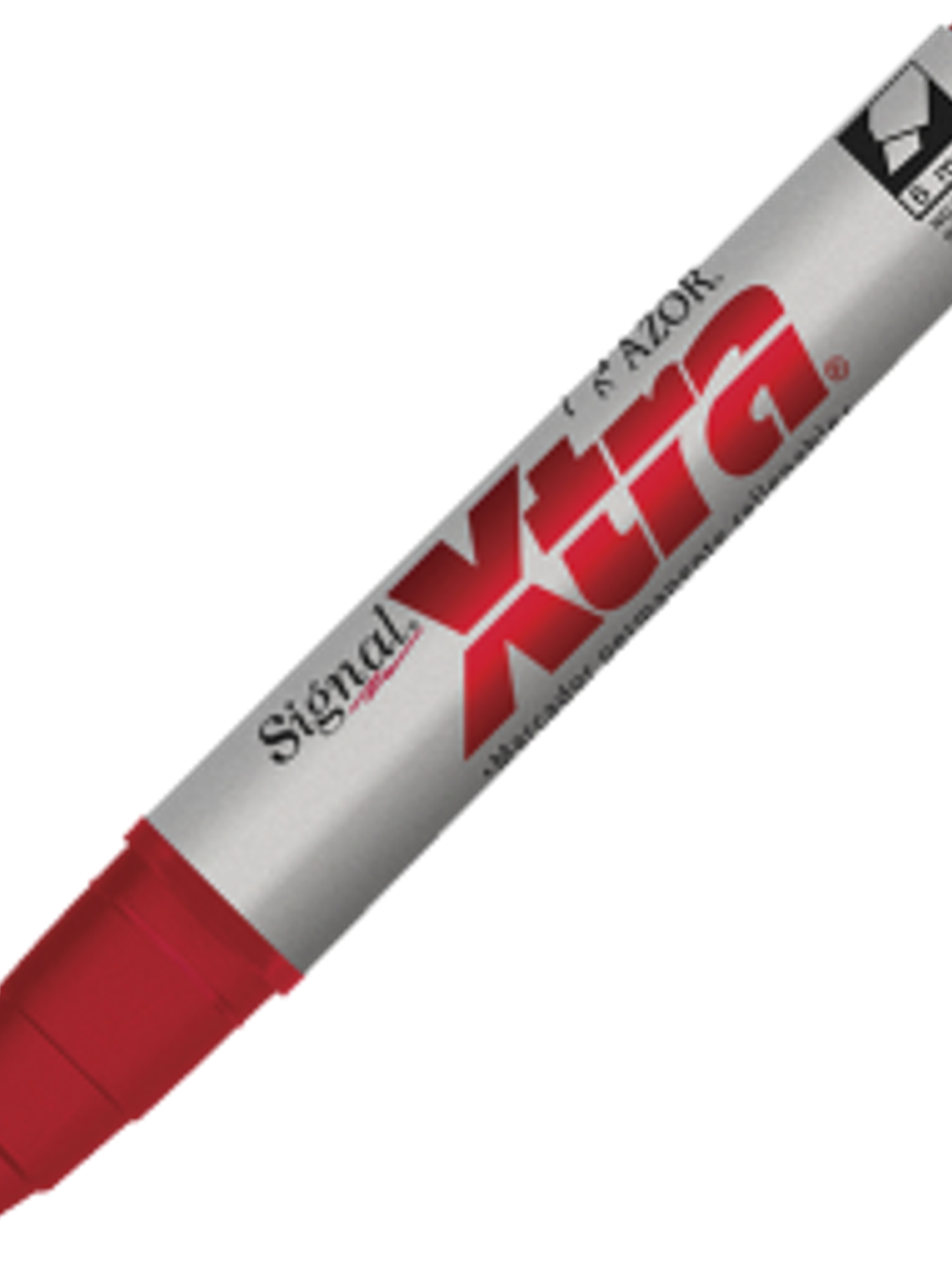 Marcador permanente color rojo punta cincel y envase plástico rojo , Signal Xtra 1