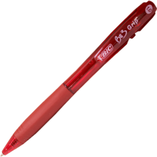 Bolígrafo color rojo, BU3 con grip.
