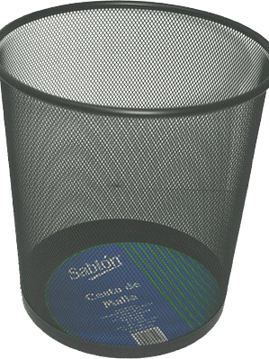 Cesto para basura redondo malla color negro