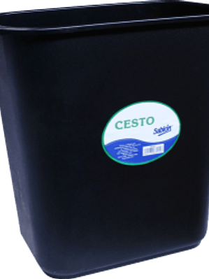 Cesto para basura rectangular color negro
