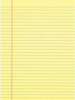 Block evidence rayado, color amarillo, block de 50 hojas.