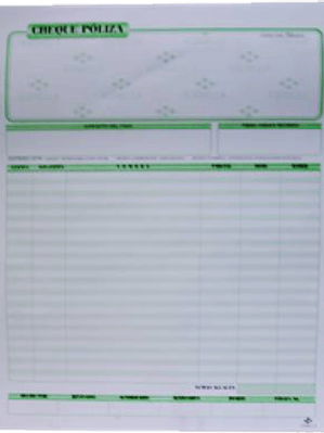 Block póliza de cheque tamaño carta original y copia